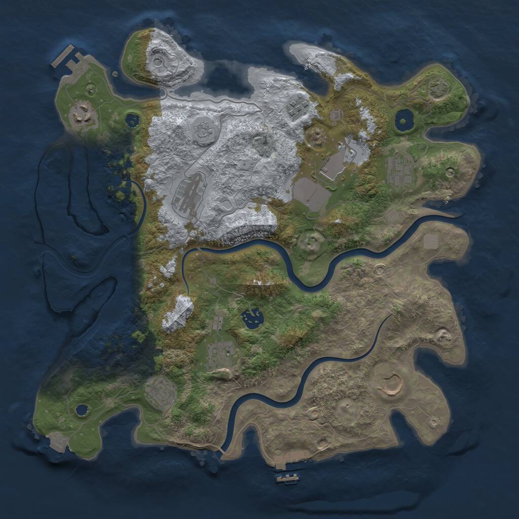 Rust Map: Procedural Map, Size: 3700, Seed: 784512, 15 Monuments