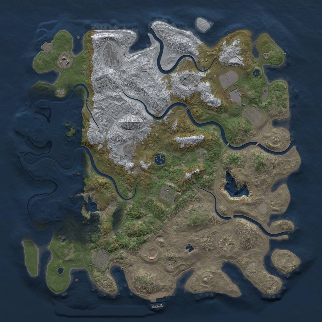 Rust Map: Procedural Map, Size: 4400, Seed: 283572, 17 Monuments