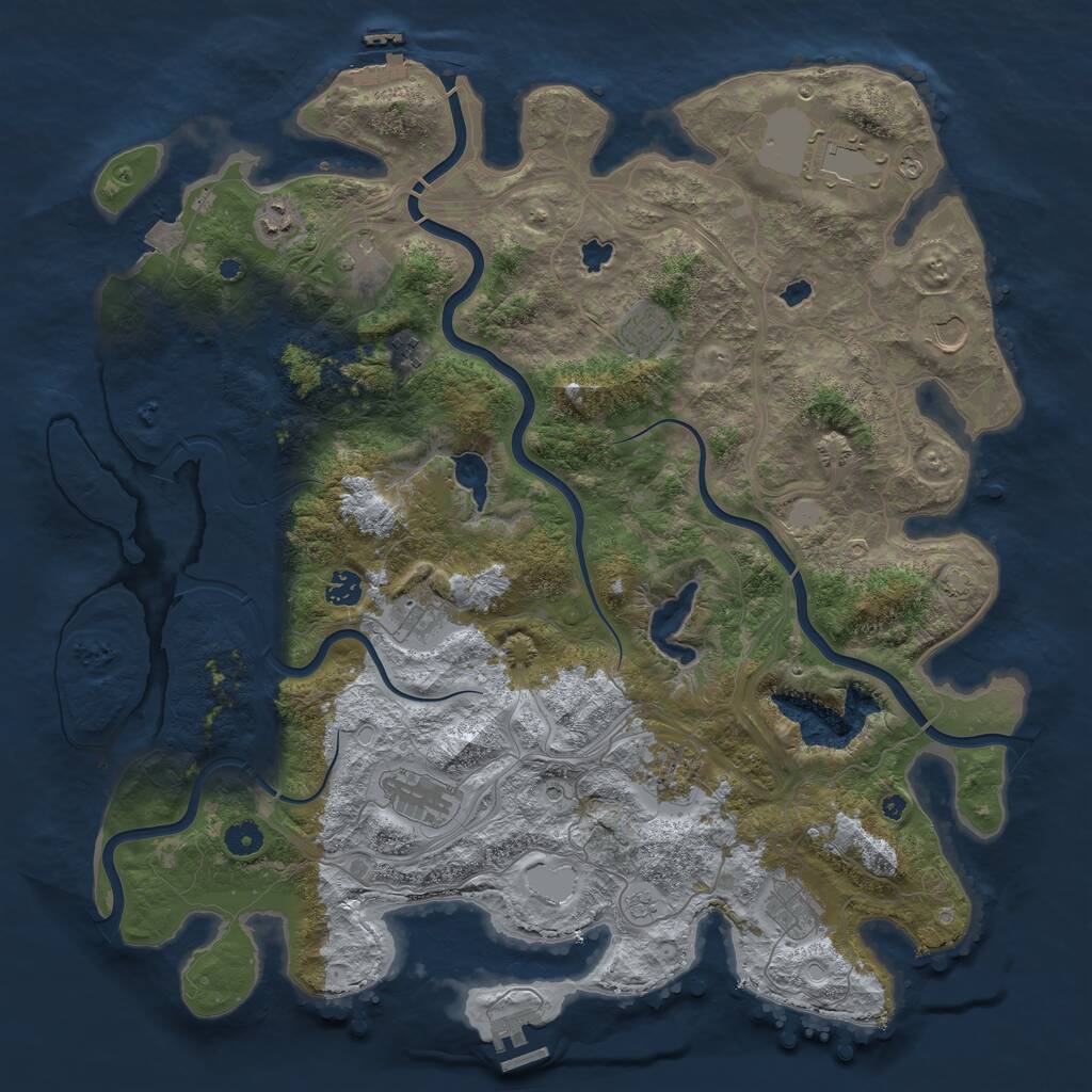 Rust Map: Procedural Map, Size: 4500, Seed: 586085928, 17 Monuments
