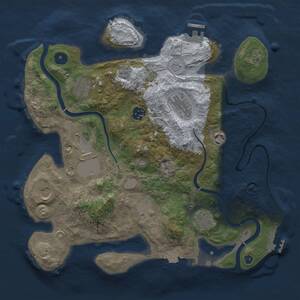 Thumbnail Rust Map: Procedural Map, Size: 3500, Seed: 44300187, 15 Monuments