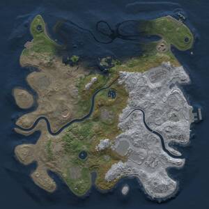 Thumbnail Rust Map: Procedural Map, Size: 3700, Seed: 1530400369, 17 Monuments