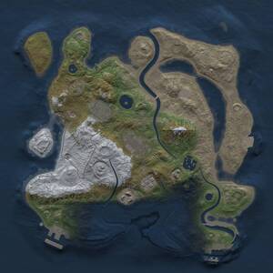 Thumbnail Rust Map: Procedural Map, Size: 3000, Seed: 43212, 11 Monuments