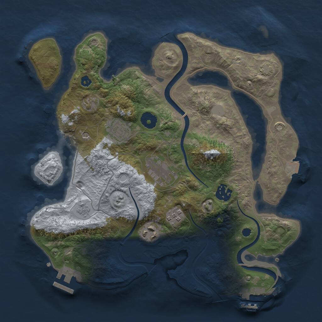 Rust Map: Procedural Map, Size: 3000, Seed: 43212, 11 Monuments