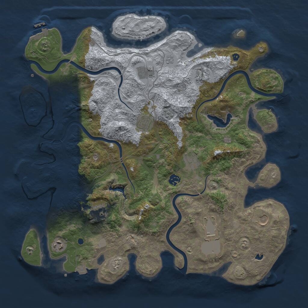 Rust Map: Procedural Map, Size: 4250, Seed: 1442520836, 16 Monuments