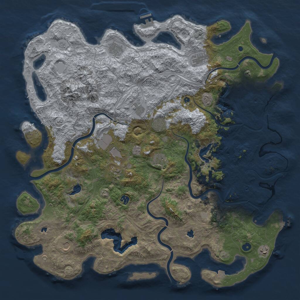 Rust Map: Procedural Map, Size: 5200, Seed: 648252, 17 Monuments