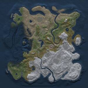 Thumbnail Rust Map: Procedural Map, Size: 4000, Seed: 207425810, 14 Monuments