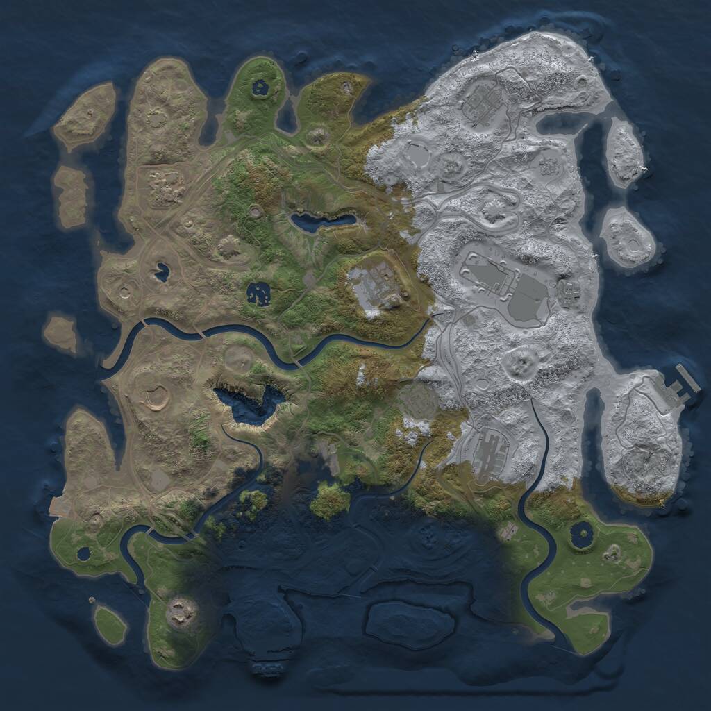 Rust Map: Procedural Map, Size: 4250, Seed: 960912877, 17 Monuments