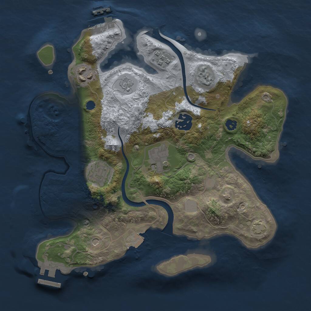 Rust Map: Procedural Map, Size: 2733, Seed: 1561991999, 11 Monuments