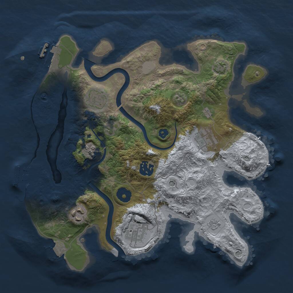 Rust Map: Procedural Map, Size: 3000, Seed: 386952724, 12 Monuments