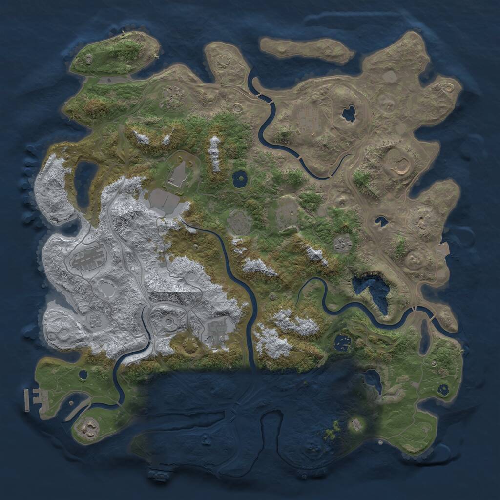 Rust Map: Procedural Map, Size: 4500, Seed: 82593324, 17 Monuments