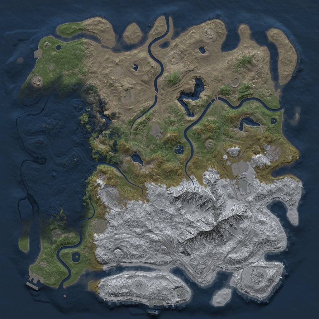 Rust Map: Procedural Map, Size: 5000, Seed: 449195168, 17 Monuments