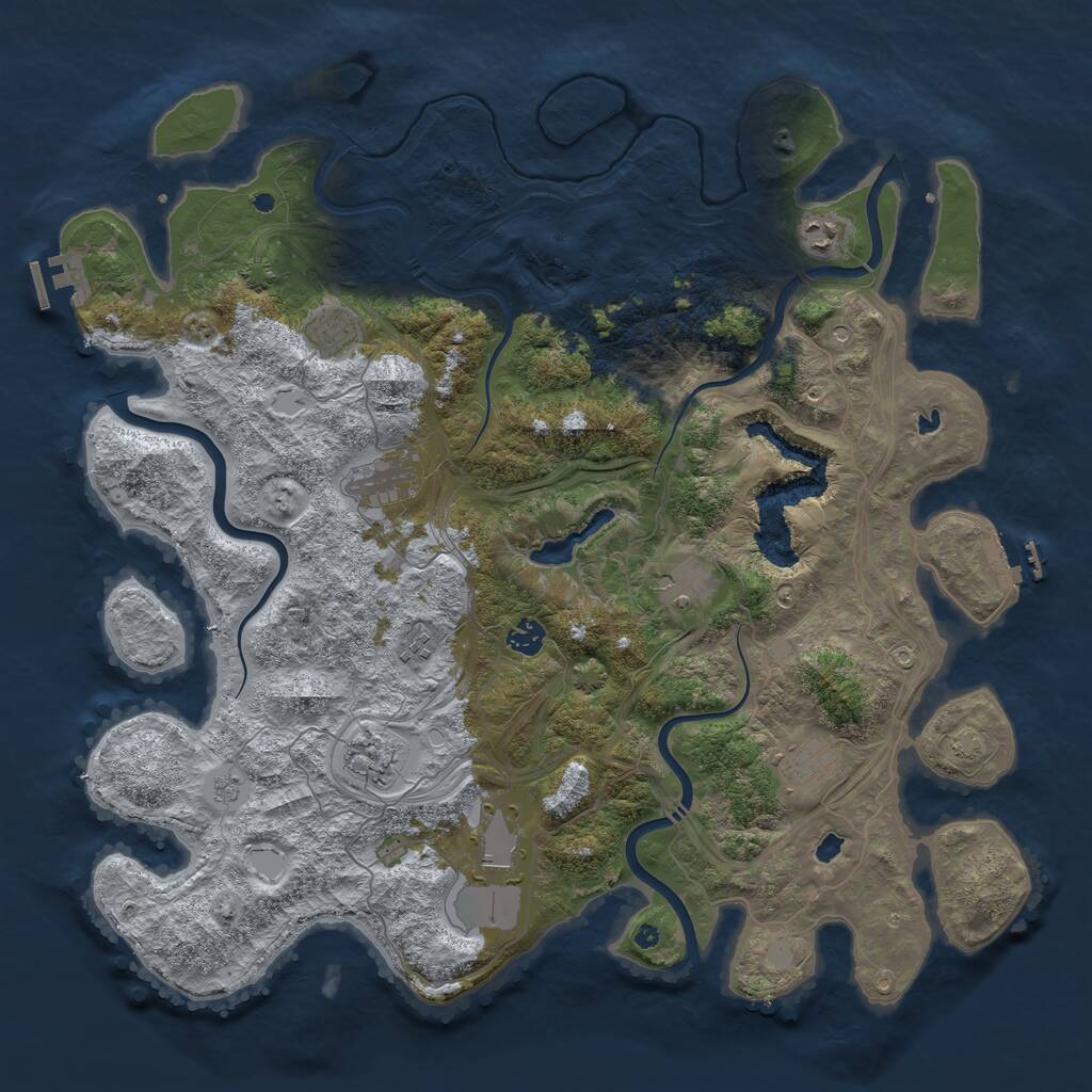 Rust Map: Procedural Map, Size: 4500, Seed: 366446251, 15 Monuments