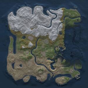 Thumbnail Rust Map: Procedural Map, Size: 4300, Seed: 2073525905, 17 Monuments