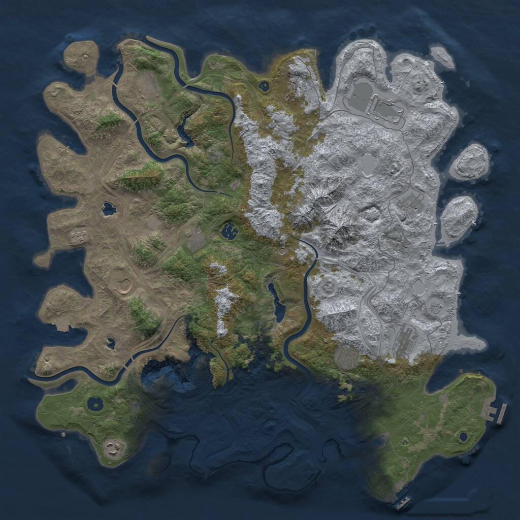 Rust Map: Procedural Map, Size: 5000, Seed: 102, 17 Monuments