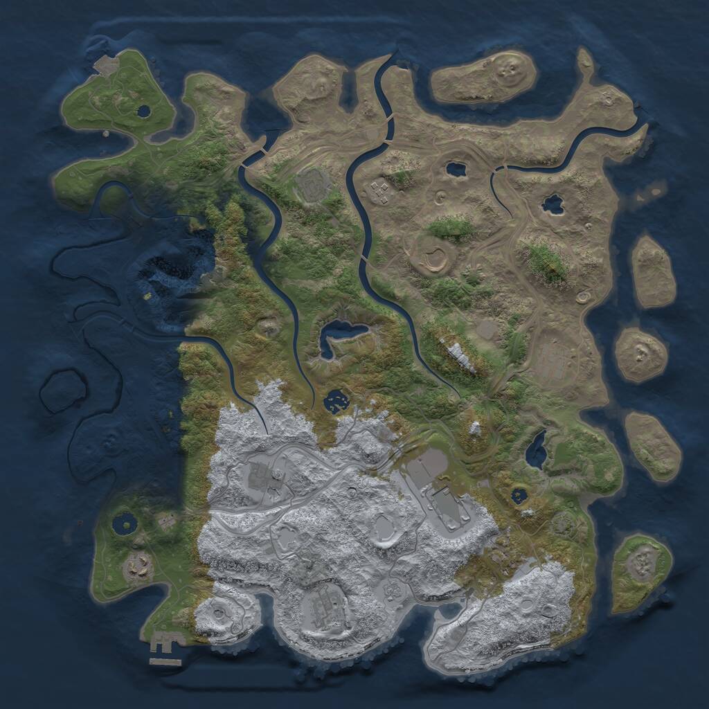 Rust Map: Procedural Map, Size: 4500, Seed: 507236599, 15 Monuments