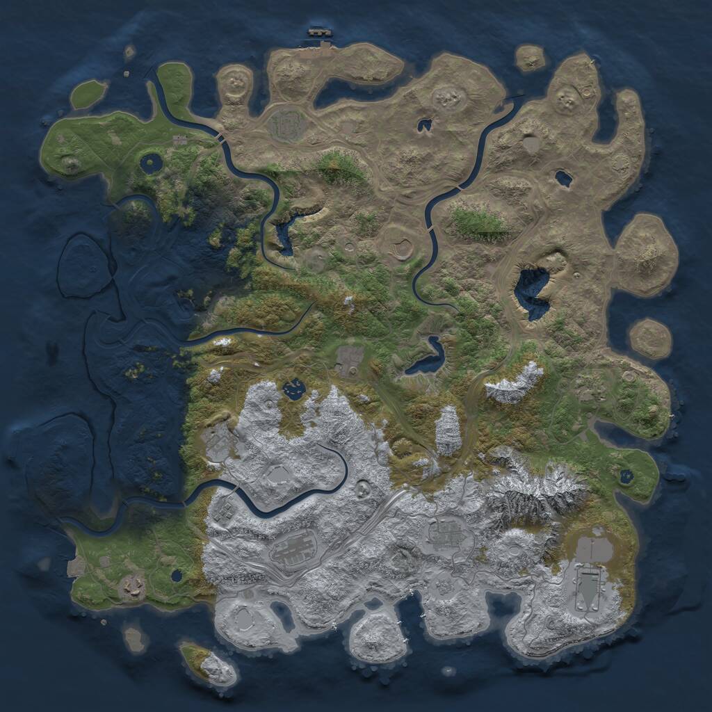 Rust Map: Procedural Map, Size: 5000, Seed: 90935389, 17 Monuments