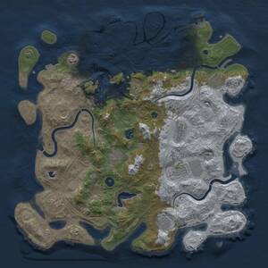 Thumbnail Rust Map: Procedural Map, Size: 4300, Seed: 361893470, 17 Monuments