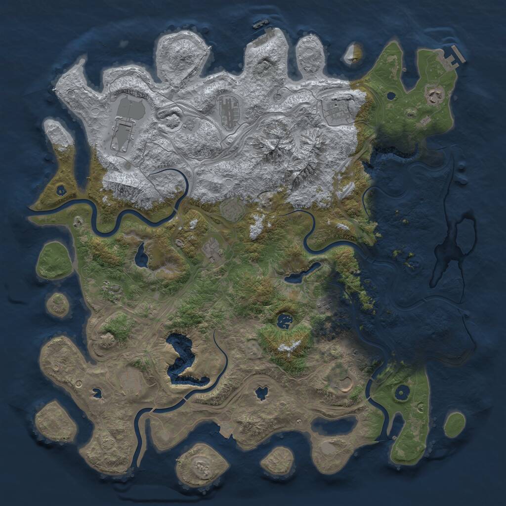 Rust Map: Procedural Map, Size: 5000, Seed: 1752517080, 17 Monuments