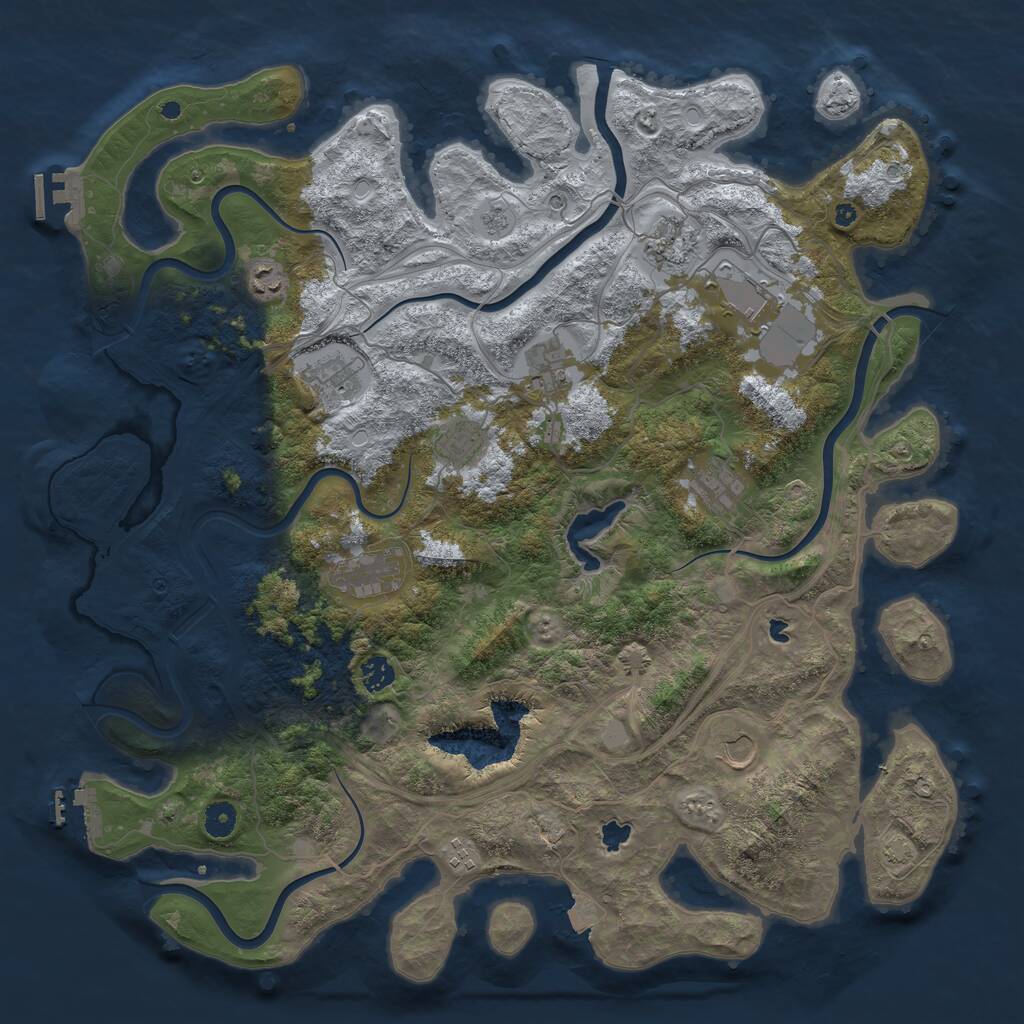 Rust Map: Procedural Map, Size: 4500, Seed: 177983722, 17 Monuments