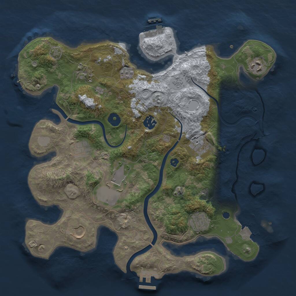 Rust Map: Procedural Map, Size: 3500, Seed: 1412105248, 15 Monuments