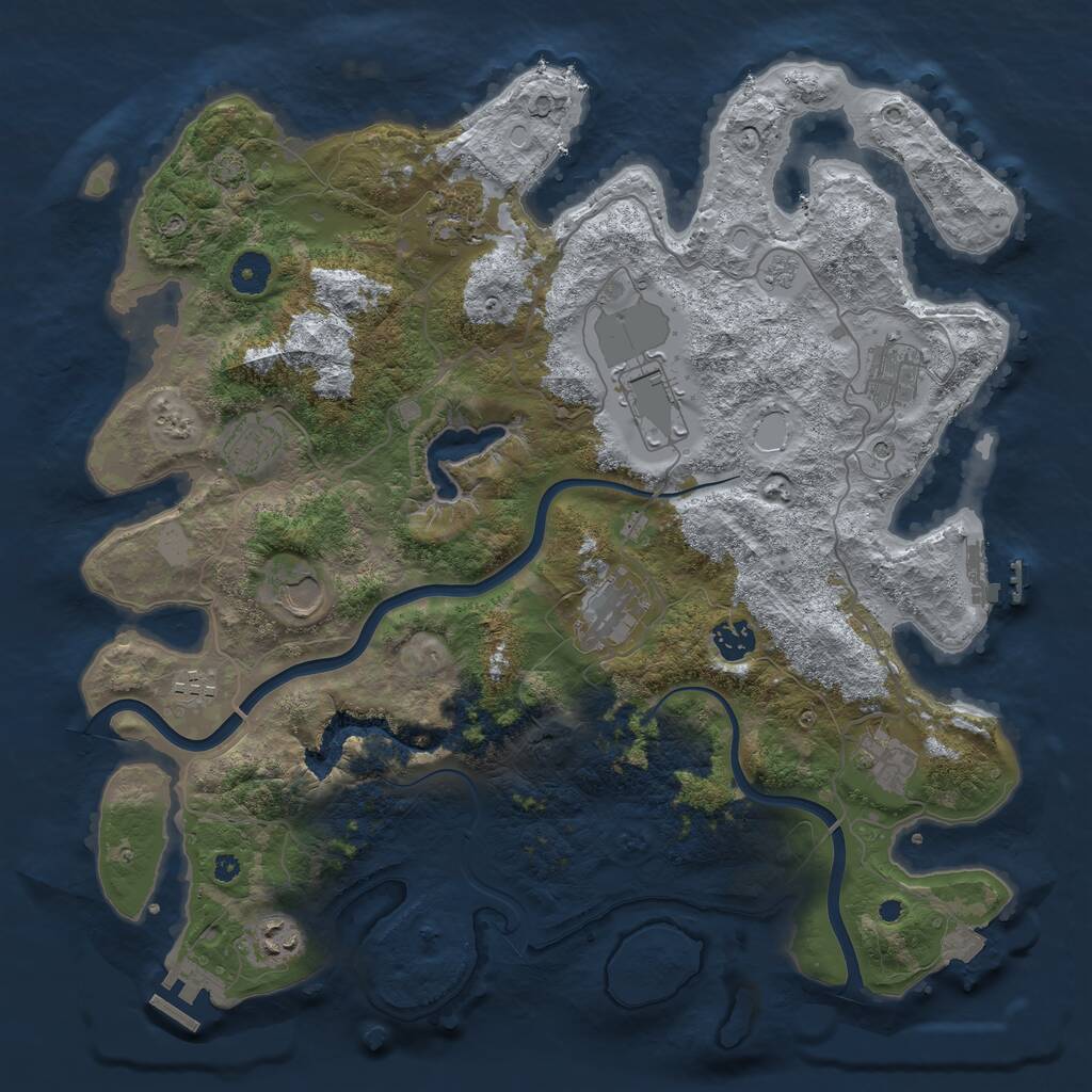 Rust Map: Procedural Map, Size: 4000, Seed: 430996181, 16 Monuments