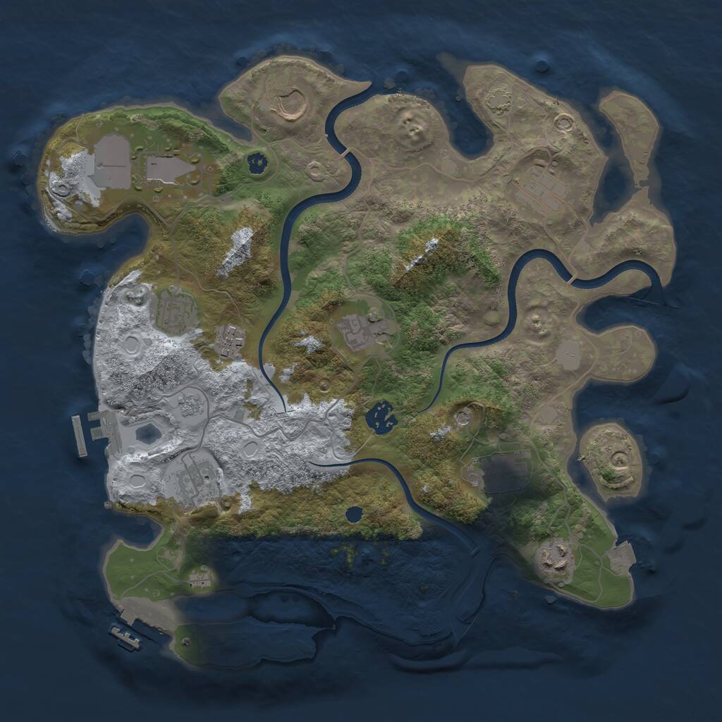 Rust Map: Procedural Map, Size: 3500, Seed: 2022073031, 16 Monuments