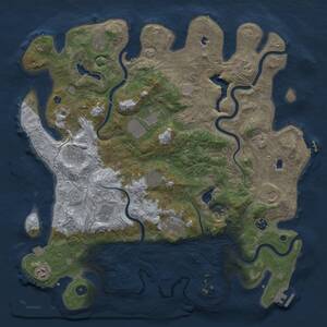 Thumbnail Rust Map: Procedural Map, Size: 4500, Seed: 320029720, 17 Monuments