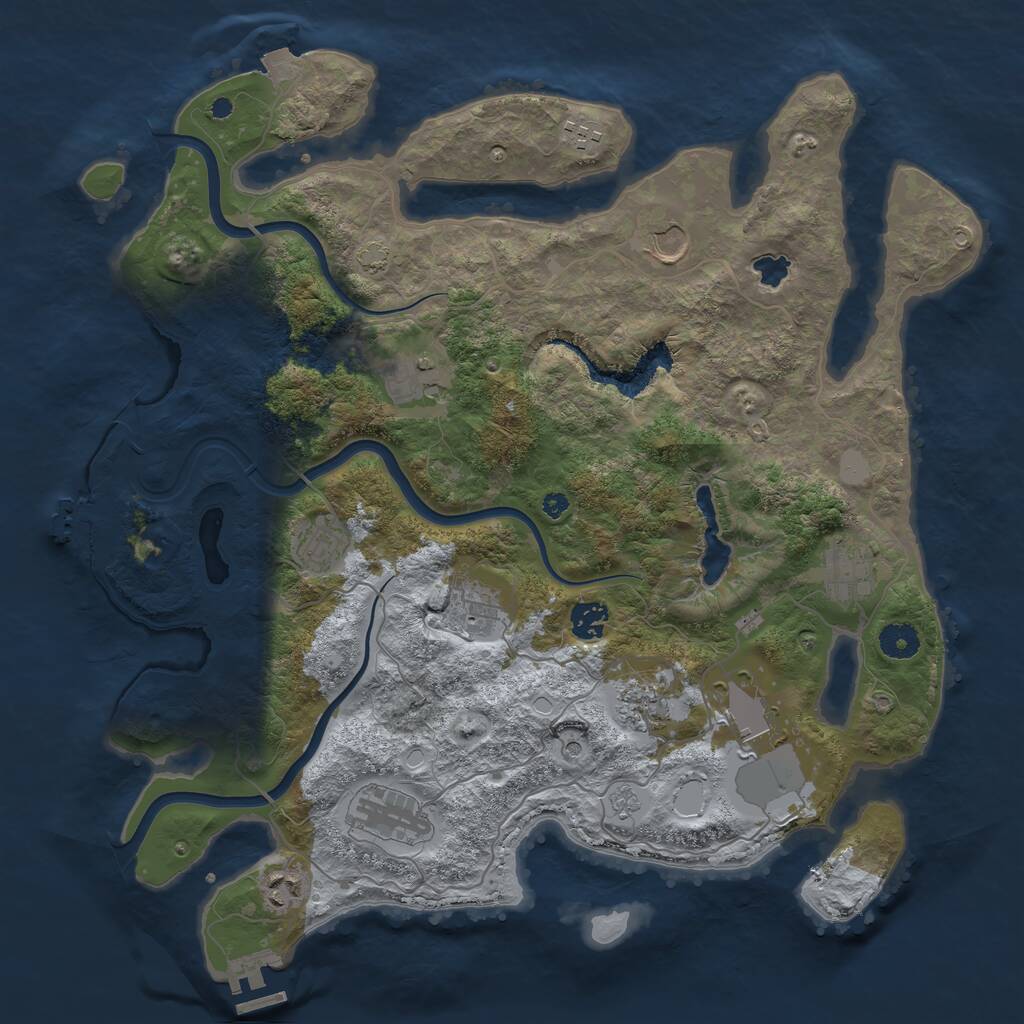 Rust Map: Procedural Map, Size: 4000, Seed: 558522649, 17 Monuments