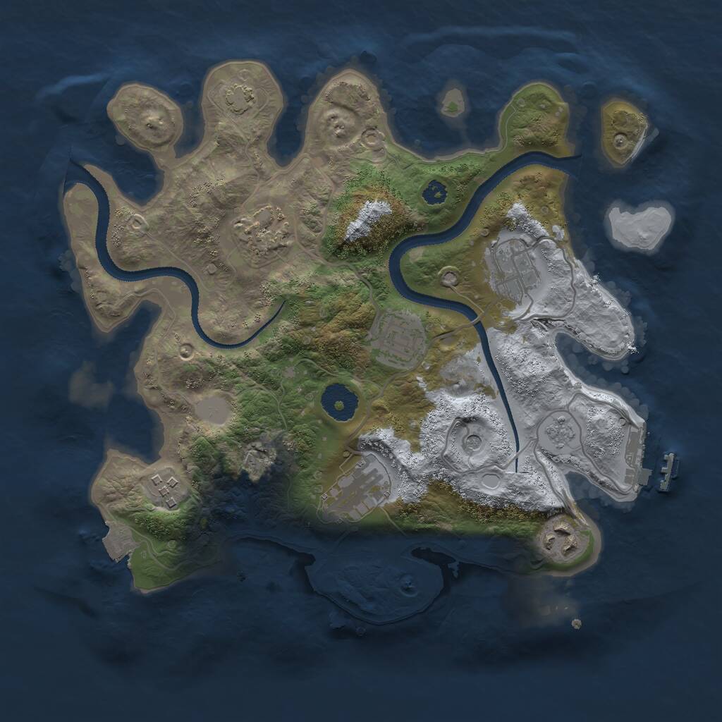 Rust Map: Procedural Map, Size: 3000, Seed: 860125664, 11 Monuments