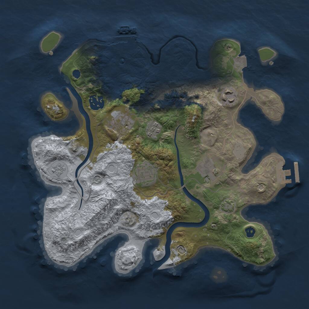 Rust Map: Procedural Map, Size: 3000, Seed: 9512, 12 Monuments