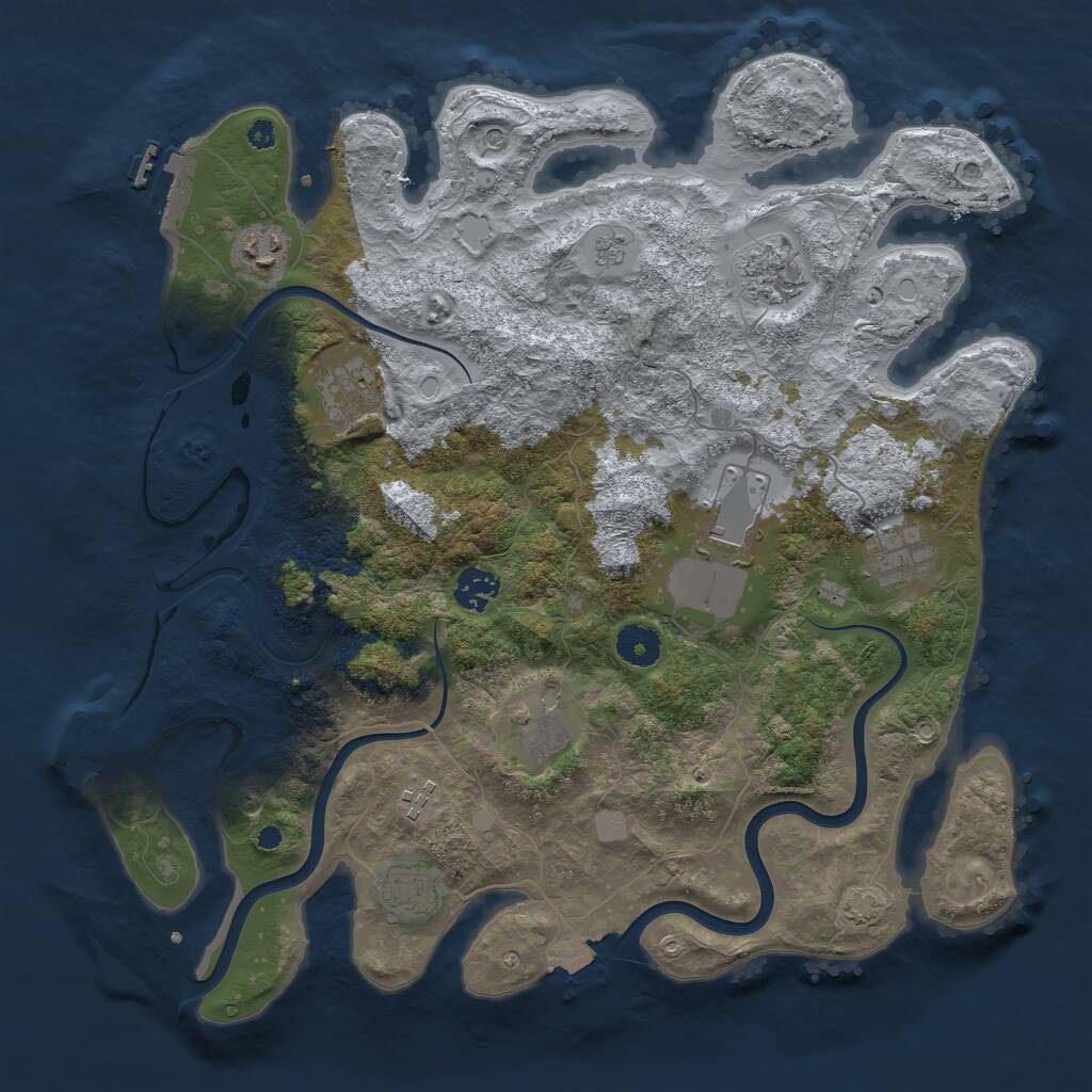 Rust Map: Procedural Map, Size: 3800, Seed: 1483796368, 15 Monuments