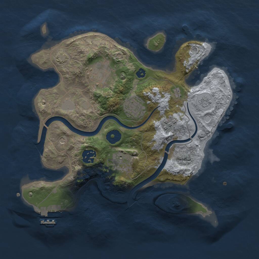 Rust Map: Procedural Map, Size: 2750, Seed: 2026059401, 10 Monuments