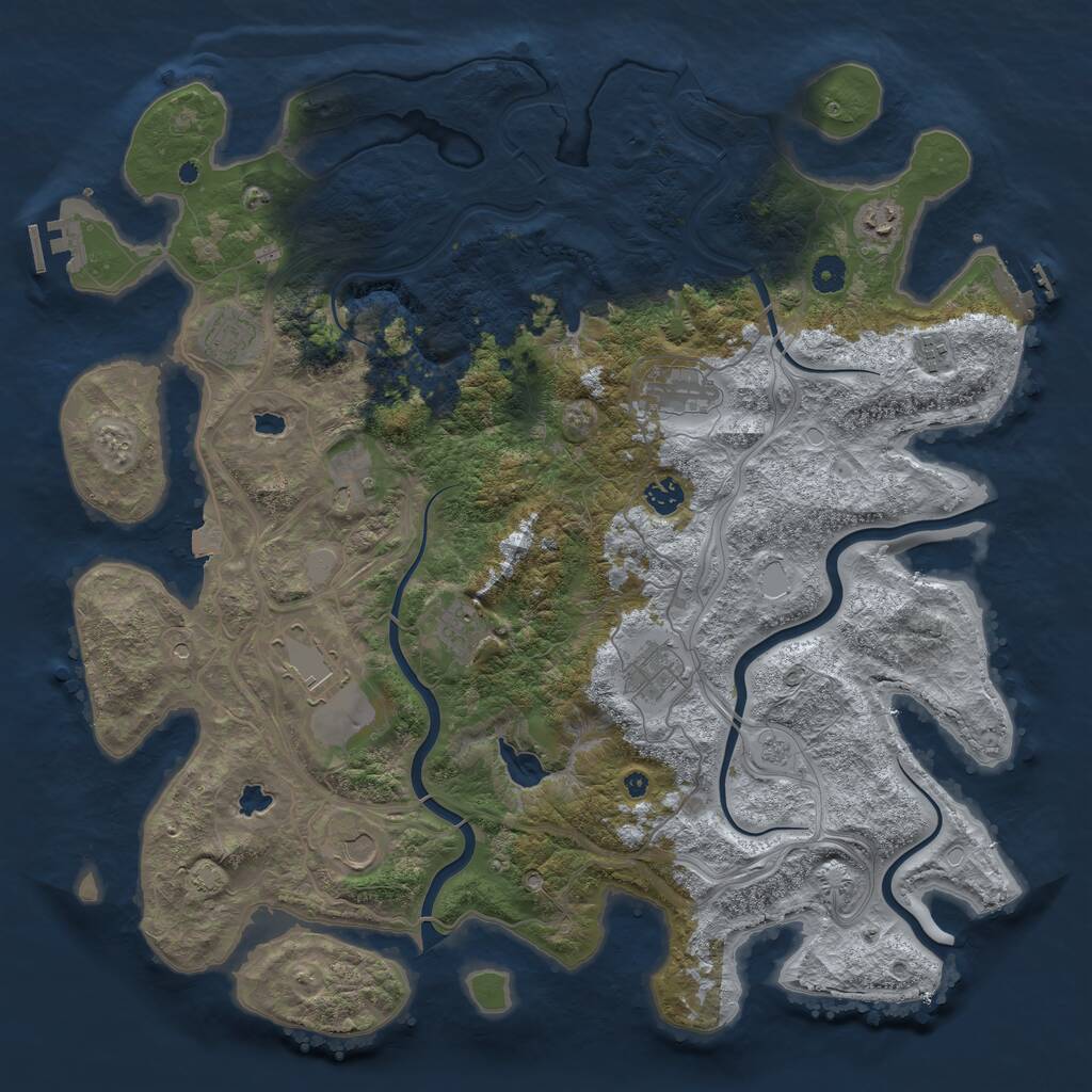 Rust Map: Procedural Map, Size: 4500, Seed: 5486934, 16 Monuments