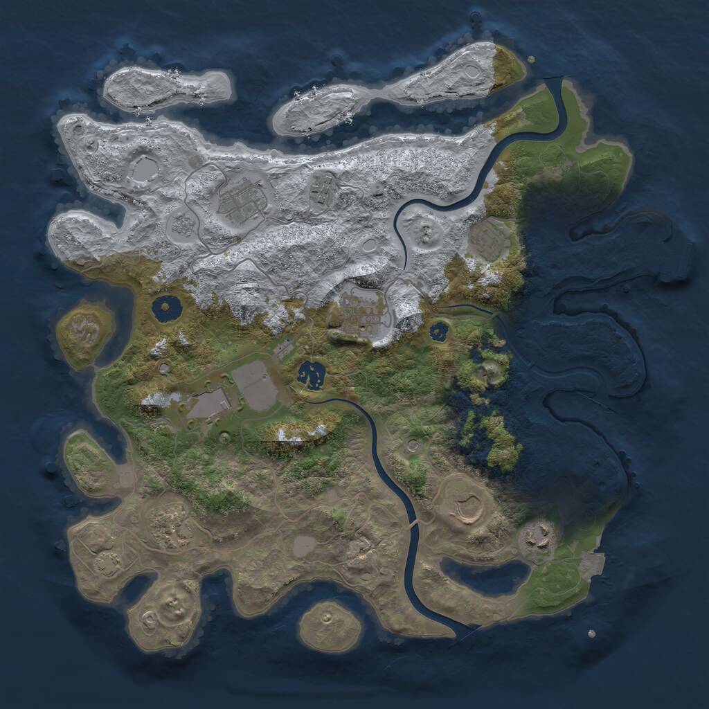 Rust Map: Procedural Map, Size: 3750, Seed: 169, 14 Monuments