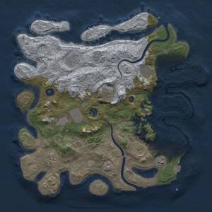 Thumbnail Rust Map: Procedural Map, Size: 3750, Seed: 169, 14 Monuments