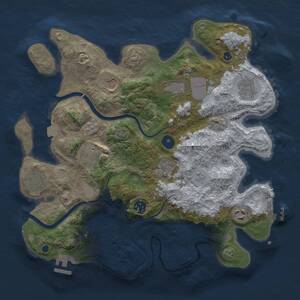 Thumbnail Rust Map: Procedural Map, Size: 3500, Seed: 1428170261, 15 Monuments