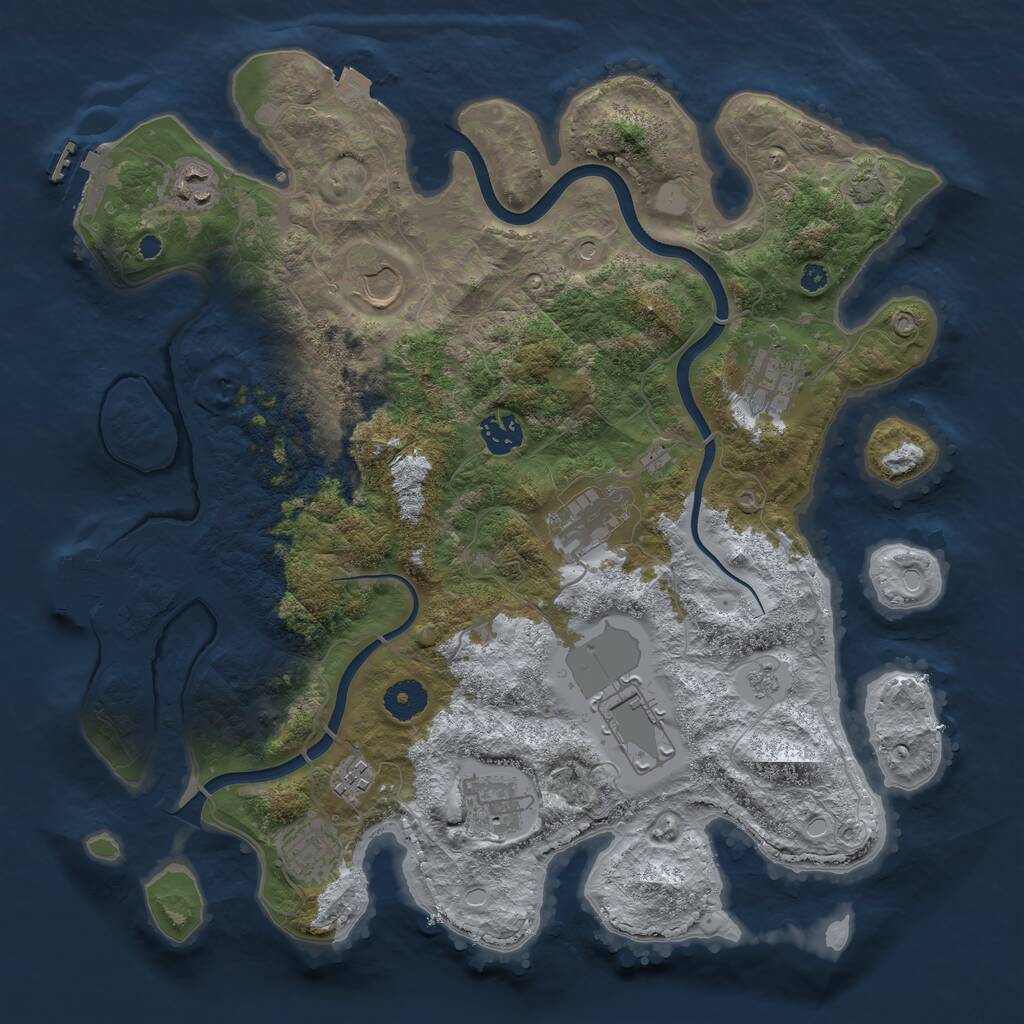 Rust Map: Procedural Map, Size: 3750, Seed: 478098135, 15 Monuments