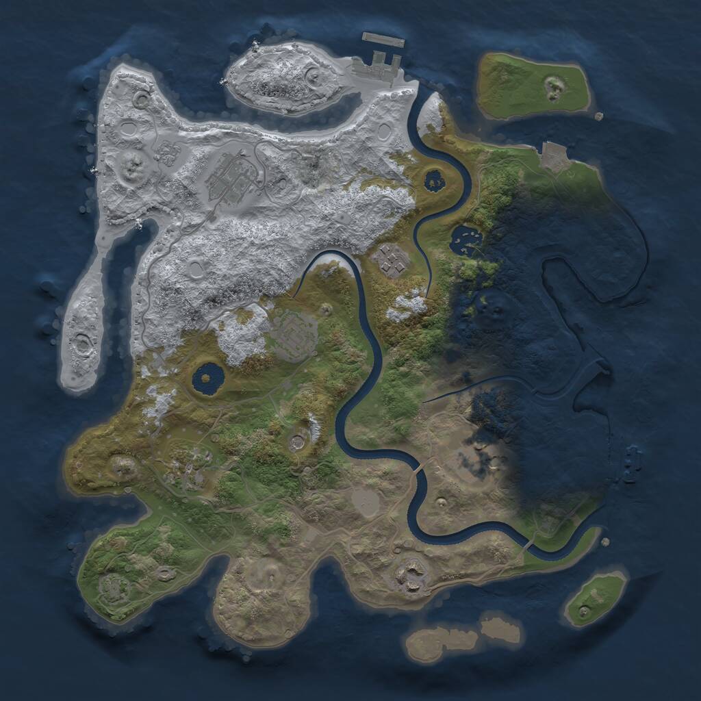 Rust Map: Procedural Map, Size: 3350, Seed: 294857, 13 Monuments