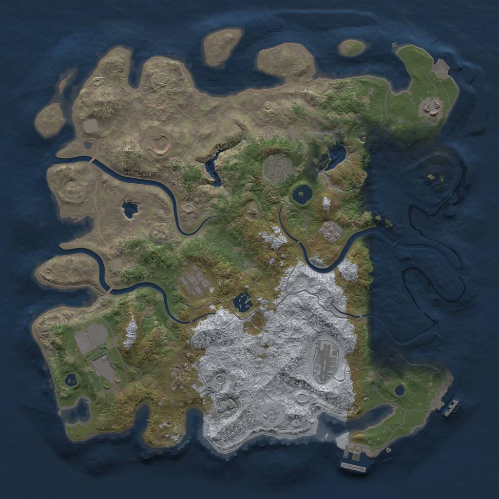 Rust Map: Procedural Map, Size: 4000, Seed: 282216369, 15 Monuments