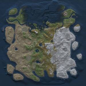 Thumbnail Rust Map: Procedural Map, Size: 4000, Seed: 79023616, 15 Monuments