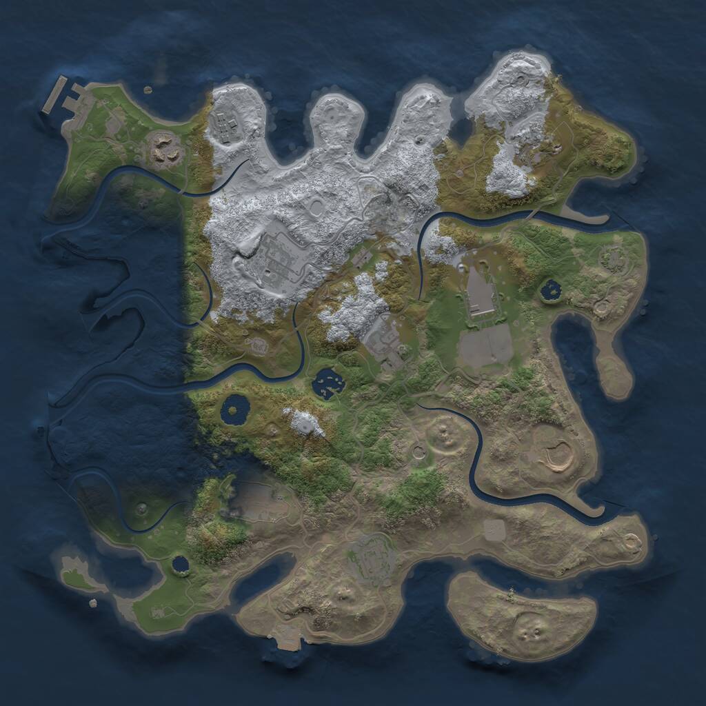 Rust Map: Procedural Map, Size: 3500, Seed: 1433176515, 14 Monuments