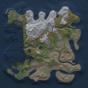 Thumbnail Rust Map: Procedural Map, Size: 3500, Seed: 1433176515, 14 Monuments