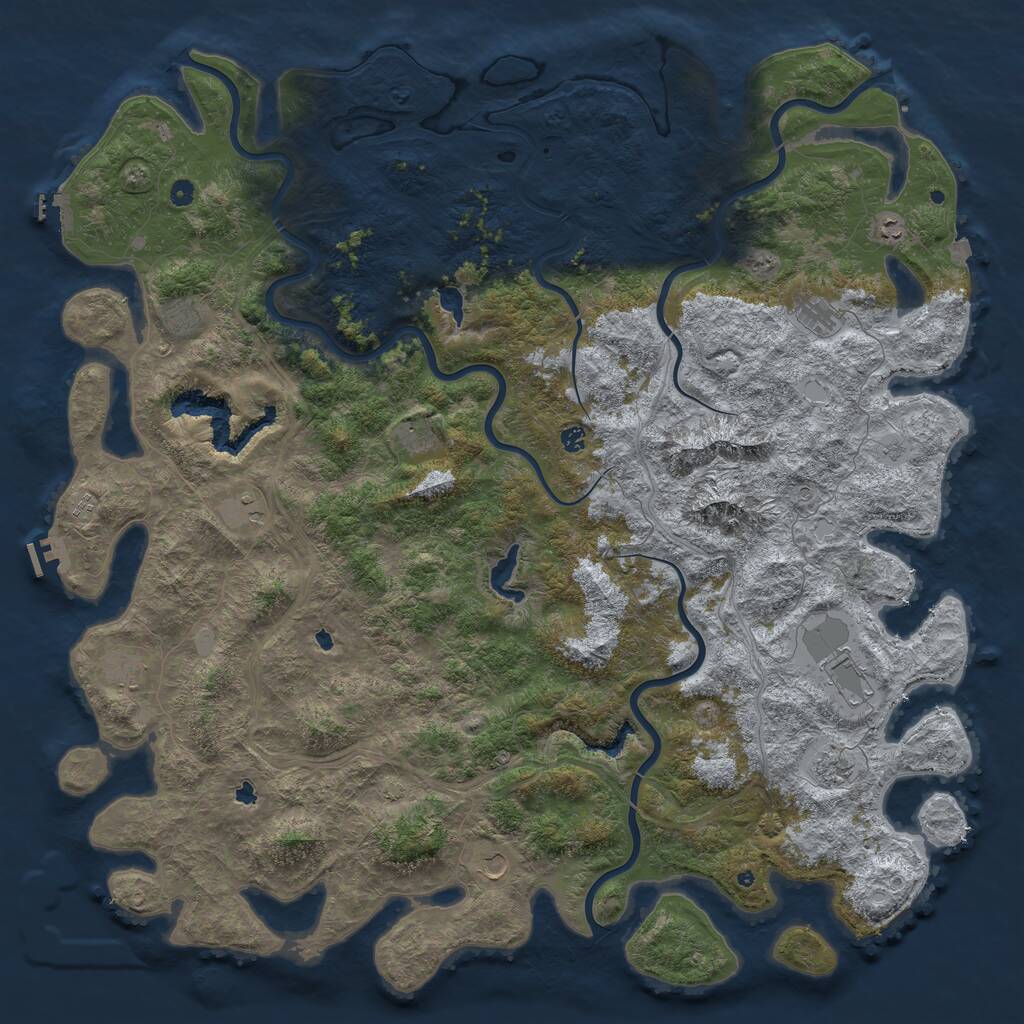 Rust Map: Procedural Map, Size: 6000, Seed: 617265, 17 Monuments