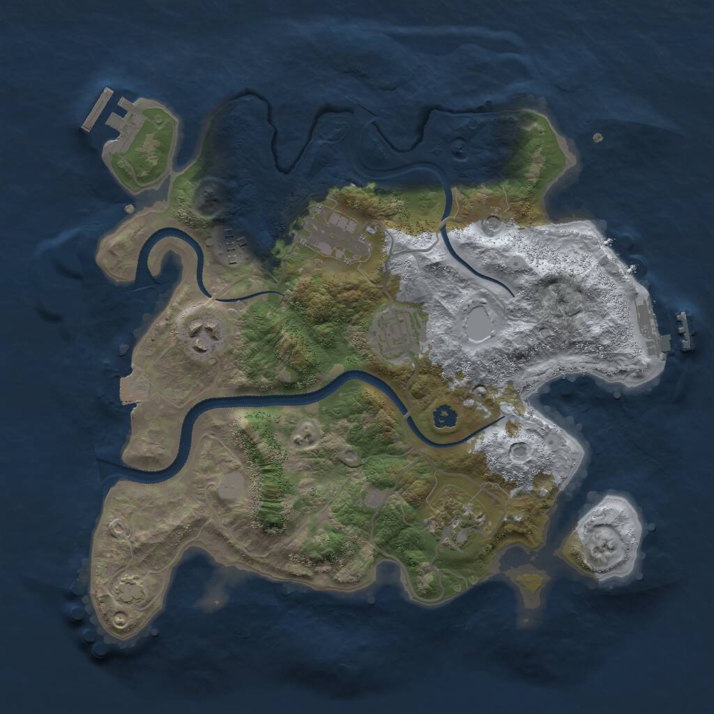 Rust Map: Procedural Map, Size: 3000, Seed: 1824524409, 10 Monuments