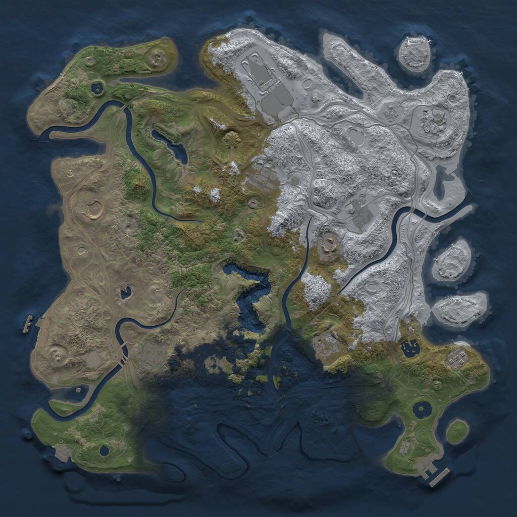 Rust Map: Procedural Map, Size: 4250, Seed: 930261712, 17 Monuments