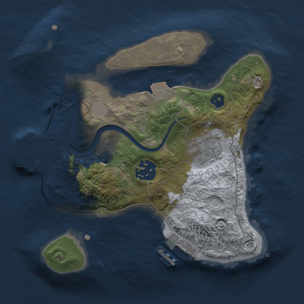 Rust Map: Procedural Map, Size: 2200, Seed: 1203569743, 5 Monuments