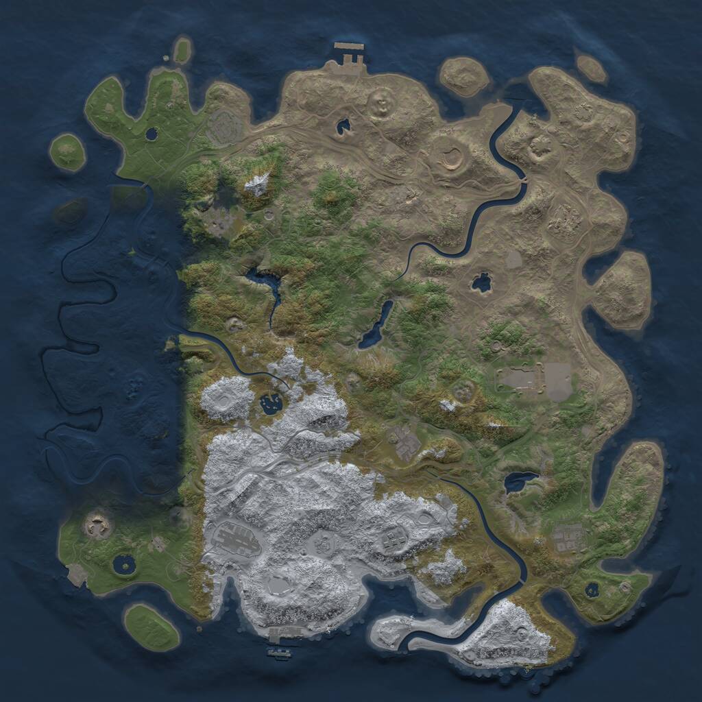 Rust Map: Procedural Map, Size: 4800, Seed: 999999991, 17 Monuments