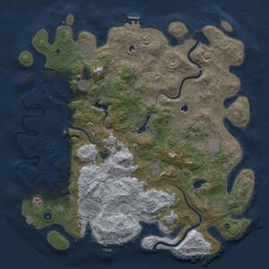 Thumbnail Rust Map: Procedural Map, Size: 4800, Seed: 999999991, 17 Monuments
