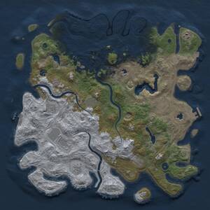 Thumbnail Rust Map: Procedural Map, Size: 4500, Seed: 916375911, 16 Monuments