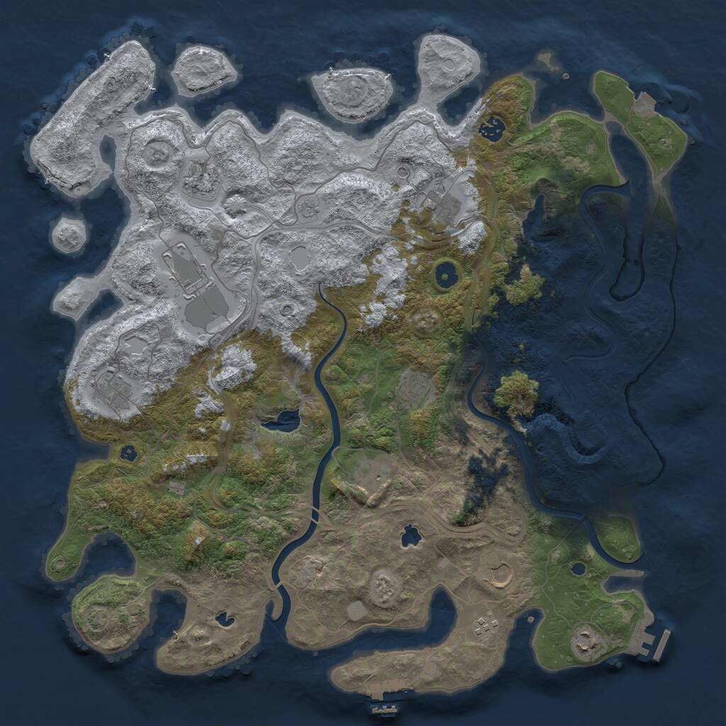 Rust Map: Procedural Map, Size: 4500, Seed: 243248384, 16 Monuments